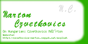 marton czvetkovics business card